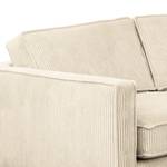 Ecksofa FORT DODGE mit Ottomane Cordstoff Poppy: Beige  - Ottomane davorstehend rechts - Ohne Schlaffunktion