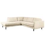 Ecksofa FORT DODGE mit Ottomane Cordstoff Poppy: Beige  - Ottomane davorstehend links - Ohne Schlaffunktion