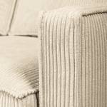 Ecksofa FORT DODGE mit Ottomane Cordstoff Poppy: Beige  - Ottomane davorstehend links - Ohne Schlaffunktion