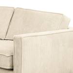 Ecksofa FORT DODGE mit Ottomane Cordstoff Poppy: Beige  - Ottomane davorstehend links - Ohne Schlaffunktion