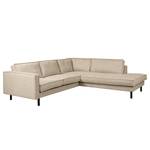 Ecksofa FORT DODGE mit Ottomane Webstoff Maila: Beige - Ottomane davorstehend rechts - Ohne Schlaffunktion