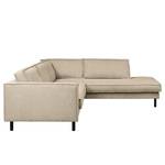 Ecksofa FORT DODGE mit Ottomane Webstoff Maila: Beige - Ottomane davorstehend rechts - Ohne Schlaffunktion