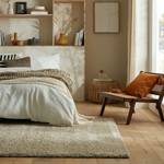 Hoogpolig vloerkleed Feather Soft polypropeen - Beige - 200 x 200 cm