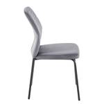 Chaise Englia Velours - Métal - Gris / Noir - Gris