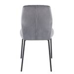 Chaise Englia Velours - Métal - Gris / Noir - Gris