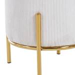 Polsterhocker Bumyra Typ B Cordstoff - Metall - Beige / Gold - Rund - Beige - Gold - Mischgewebe