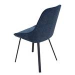 Chaise Ravele Polyester / Viscose - Métal - Bleu foncé - Lot de 2 - Bleu foncé