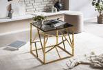 Beistelltisch Murtoi Metall / Glas - Gold / Grau - Gold