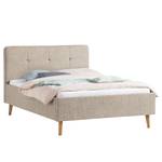 Letto imbottito Smart Tessuto Gleni: grigio pietra - 140 x 200cm