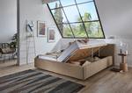 Gestoffeerd bed Cube Corduroy Poppy: Taupe - 180 x 200cm