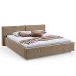 Letto imbottito Cube Velluto a coste Poppy: talpa - 180 x 200cm - Senza portaoggetti interno