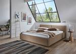 Gestoffeerd bed Cube Corduroy Poppy: Taupe - 180 x 200cm - Zonder opbergruimte