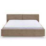 Gestoffeerd bed Cube Corduroy Poppy: Taupe - 180 x 200cm - Zonder opbergruimte