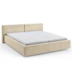 Gestoffeerd bed Cube Corduroy Poppy: Beige - 140 x 200cm - Zonder opbergruimte