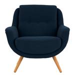 Fauteuil Saku geweven stof - Geweven stof Scara: Marineblauw