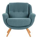 Fauteuil Saku geweven stof - Bouclé Stof Nola: Blauw