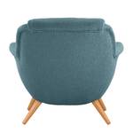 Fauteuil Saku geweven stof - Bouclé Stof Nola: Blauw