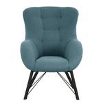 Fauteuil Newfield Tissu - Tissu Bouclé Nola: bleu