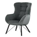 Fauteuil Newfield Tissu - Microfibre Faria: Gris foncé