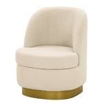 Fauteuil Chanly fluweel - Bouclé Stof Nola: Crèmekleurig