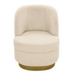 Fauteuil Chanly fluweel - Bouclé Stof Nola: Crèmekleurig