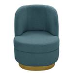 Fauteuil Chanly fluweel - Bouclé Stof Nola: Blauw