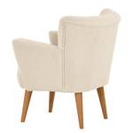 Fauteuil Bumberry met armleuningen Bouclé Stof Nola: Crèmekleurig