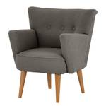 Fauteuil Bumberry met armleuningen Bouclé Stof Nola: Donkergrijs