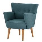 Fauteuil Bumberry met armleuningen Bouclé Stof Nola: Blauw