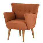 Fauteuil Bumberry met armleuningen Bouclé Stof Nola: Roest