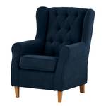 Bankstellen Luro 2-, 1- & 1-zits (2-zitsbank, fauteuil, fauteuil) - structuurstof - Geweven stof Scara: Marineblauw