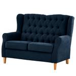 Bankstellen Luro 2-, 1- & 1-zits (2-zitsbank, fauteuil, fauteuil) - structuurstof - Geweven stof Scara: Marineblauw