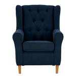 Bankstellen Luro 2-, 1- & 1-zits (2-zitsbank, fauteuil, fauteuil) - structuurstof - Geweven stof Scara: Marineblauw