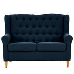 Bankstellen Luro 2-, 1- & 1-zits (2-zitsbank, fauteuil, fauteuil) - structuurstof - Geweven stof Scara: Marineblauw