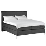 Boxspringbett Temre Webstoff Inas: Dunkelgrau - 200 x 200cm