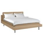 Gestoffeerd bed Manu Gerecycleerde structuurstof Gesa: Beige - 160 x 200cm