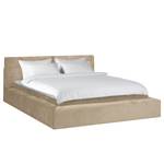 Gestoffeerd bed Ilay Chenille Aponi: Taupe - 180 x 200cm