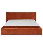 Gestoffeerd bed Ilay Chenille Aponi: Terracotta - 160 x 200cm