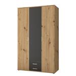 Drehtürenschrank Guudka 120 cm Eiche Artisan Dekor / Anthrazit