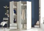 Armoire à portes battantes Zajak Blanc / Imitation chêne de Sonoma - Largeur : 155 cm