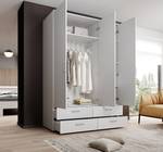 Armoire à portes battantes Tillo Blanc - Largeur : 138 cm - Avec portes miroir