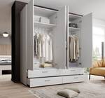 Armoire à portes battantes Tillo Blanc - Largeur : 183 cm - Avec portes miroir