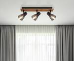 Lampada da soffitto Claude Vetro colorato / Ferro / pino - 3 punto luce - Beige - Numero di lampadine necessarie: 3