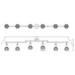 Plafondspot Xara I ijzer - 6 lichtbronnen - Aantal lichtbronnen: 6
