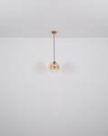 Hanglamp Jamessa gekleurd glas/ijzer/messing/textielmix - 6 lichtbronnen - Aantal lichtbronnen: 6