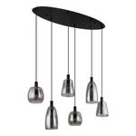 Suspension Garri - Type D Verre coloré / Aluminium / Plexiglas - 6 ampoules - Noir