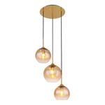 Hanglamp Jamessa gekleurd glas/ijzer/messing/textielmix - 3 lichtbronnen - Aantal lichtbronnen: 3