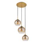 Hanglamp Jamessa gekleurd glas/ijzer/messing/textielmix - 3 lichtbronnen - Aantal lichtbronnen: 3