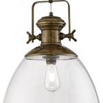 Suspension Industrial 1 ampoule Acier / Verre transparent - Laiton
