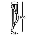 Hanglamp Cyclone 12 lichtbronnen glas/staal